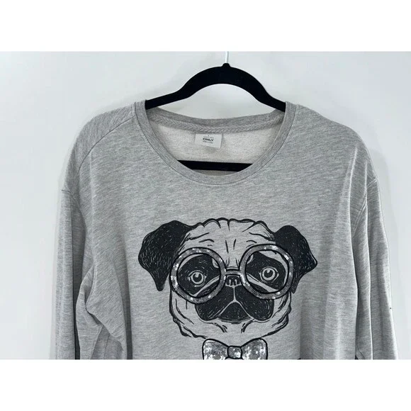 Women's Only Our Story Gray Geeked Graffic Sweatshirt Size L - Picture 2 of 8